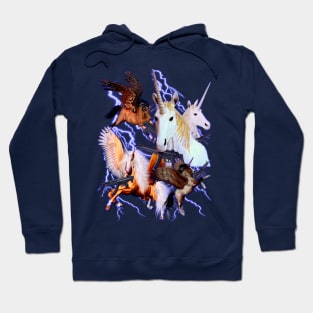 Unicorns With Guns - Epic 90's Vintage Very Cool And Sick Hoodie